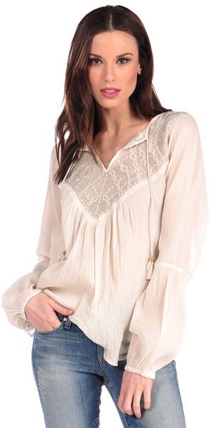Twelfth Street by Cynthia Vincent Crochet Peasant Top - Lyst
