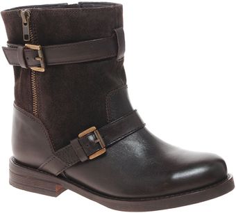 Asos Absence Leather Biker Boots - Lyst