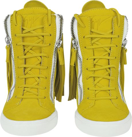 giuseppe zanotti yellow sneakers