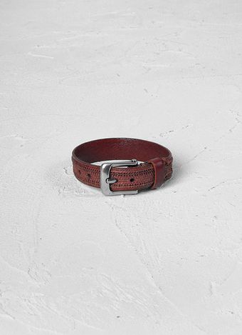 John Varvatos Fabric and Leather Cuff - Lyst