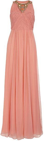 Matthew Williamson Embellished Crinkle Chiffon Gown - Lyst