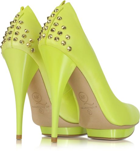 alexander mcqueen neon shoes