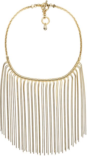 Michael Kors Fringe Bib Necklace - Lyst