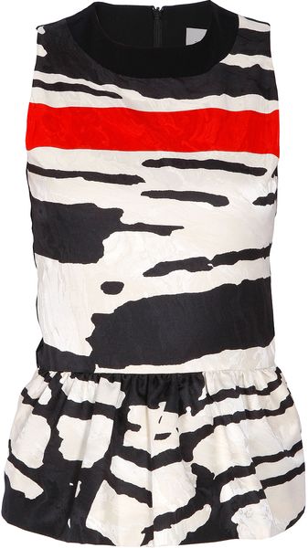 Preen Stripe Peplum Top - Lyst