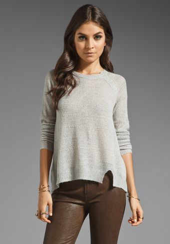 Rebecca Taylor Striped Pullover Sweater in Gray - Lyst
