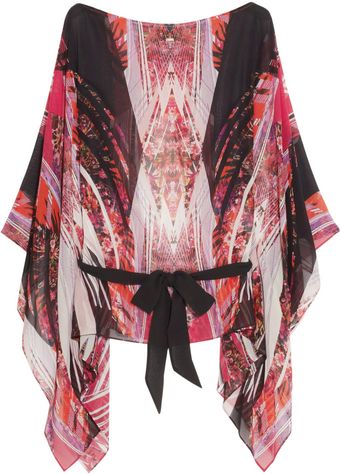 Roberto Cavalli Printed Silk Chiffon Top - Lyst