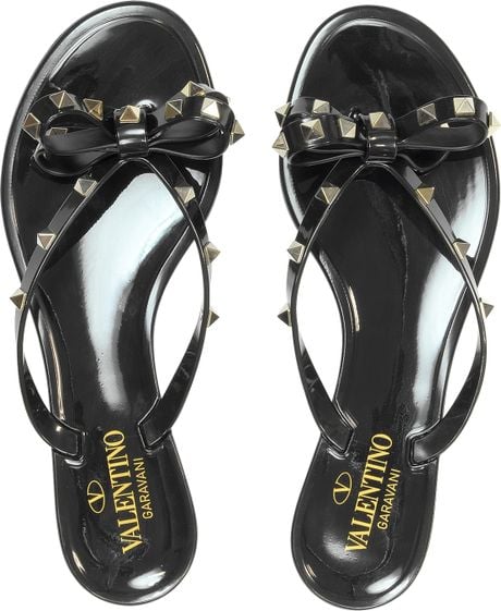 valentino rockstud bow flip flops