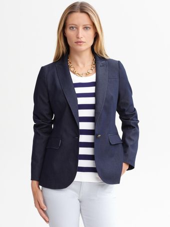 Banana Republic Denim Blazer - Lyst