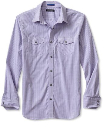 Banana Republic Slim Fit Micro Plaid Western Shirt - Lyst