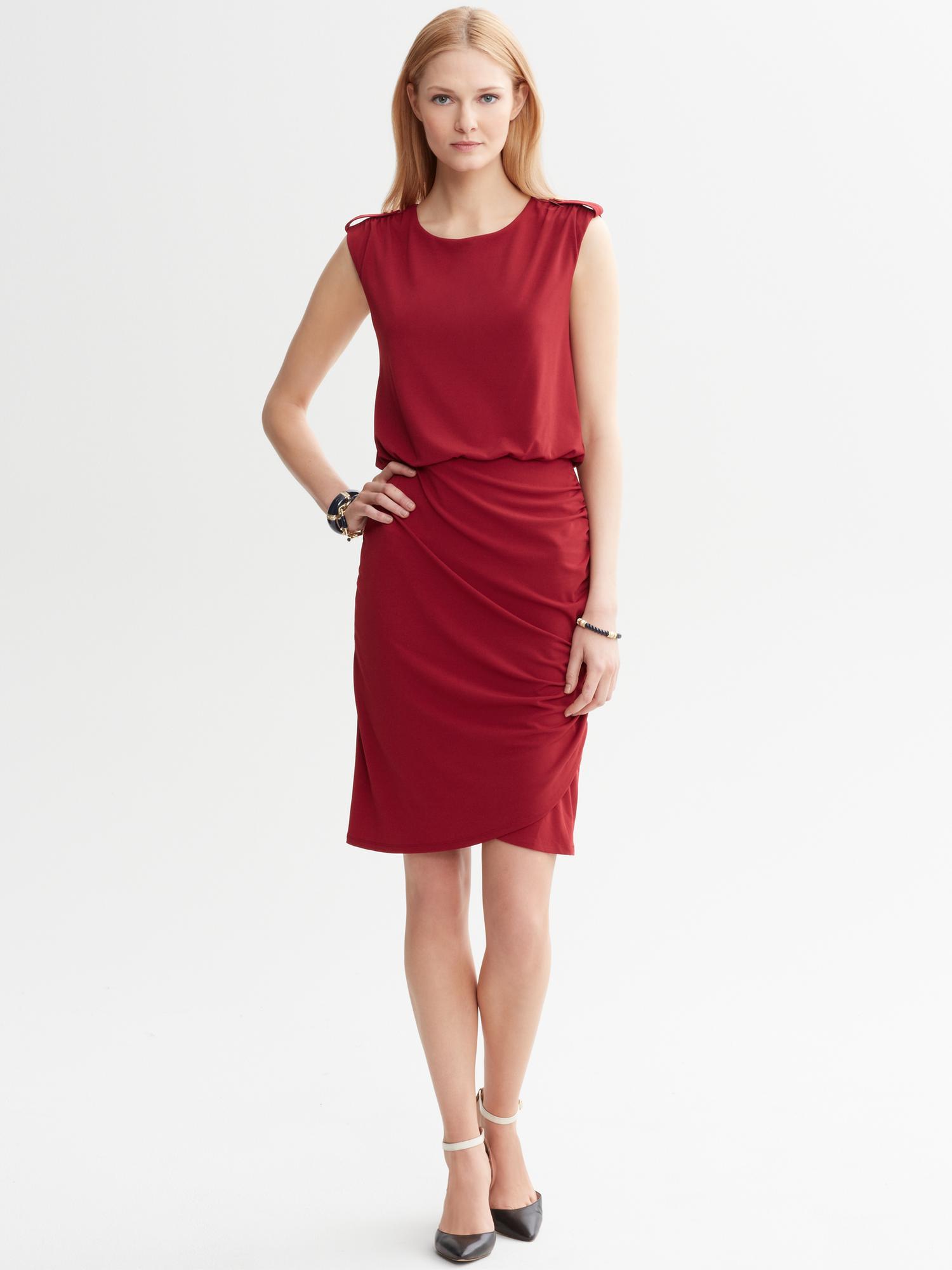 Banana Republic Tulip Dress in Red (red parrot) | Lyst
