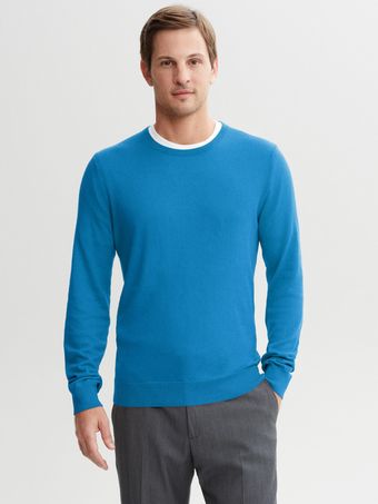Banana Republic Silk Cotton Crew Neck Pullover - Lyst