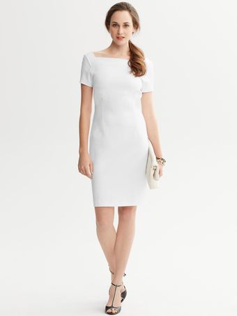 Banana Republic Ponte Knit Square Neck Sheath - Lyst