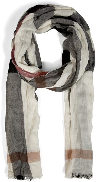 Burberry Fine Cashmere Mega Check Crinkled Scarf - Lyst