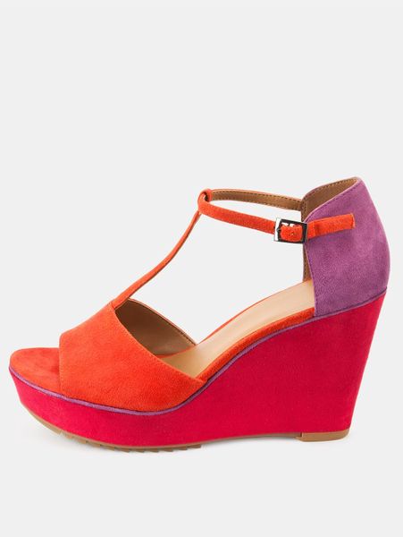 clarks floral wedge