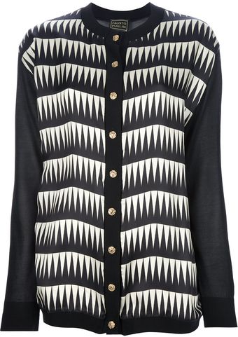 Fausto Puglisi Geometric Print Cardigan - Lyst