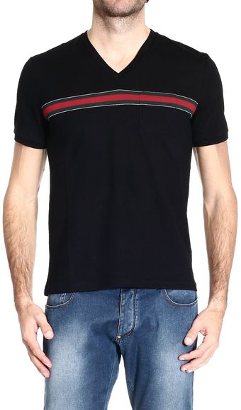 Gucci Shortsleeve V Neck Web - Lyst