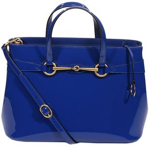 Gucci Patent Leather Shopping with Horsebit - Lyst