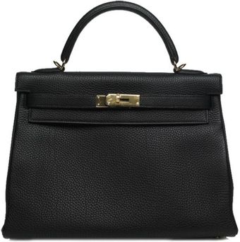 Hermes Small Black Togo Kelly with Gold - Lyst