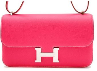 Hermes Small Rose Tyrien Epsom Constance Elan with Palladium - Lyst