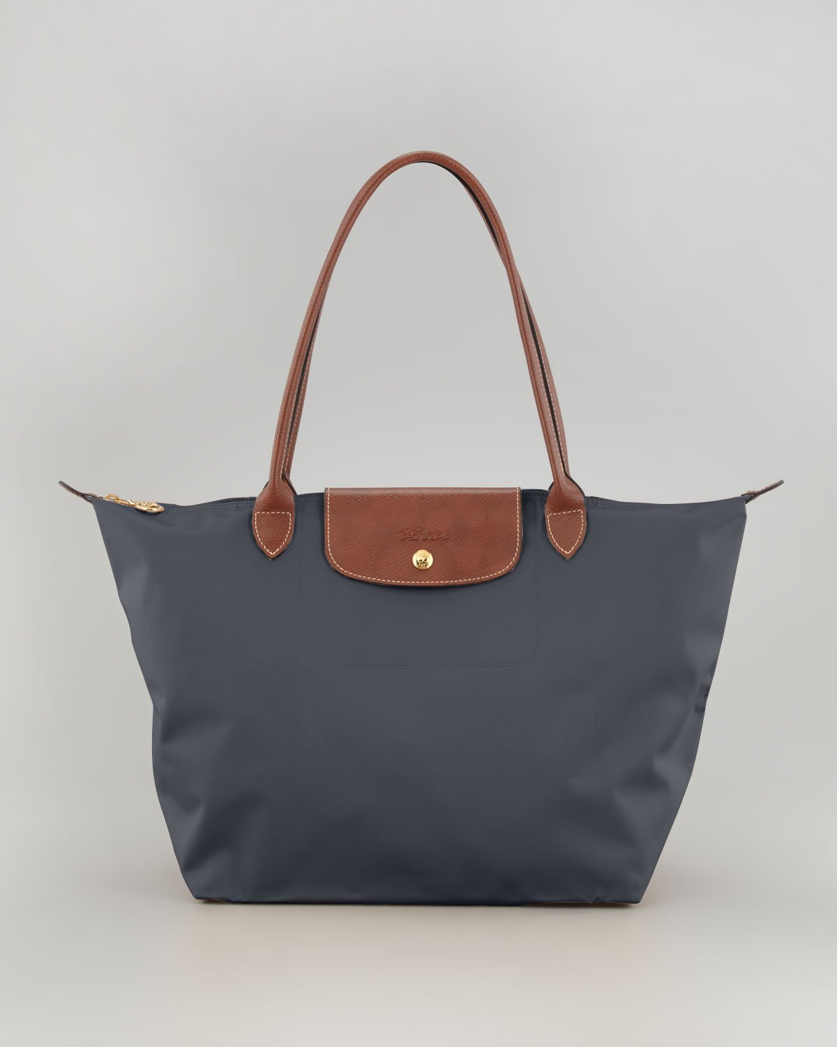 Longchamp Le Pliage Large Nylon Shoulder Tote Bag Dark Gray in Gray (GUNMETAL) | Lyst