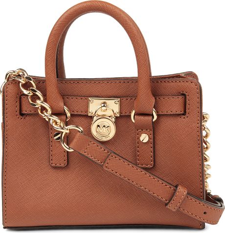 Michael Kors Hamilton Mini Crossbody Bag in Brown (luggage) | Lyst