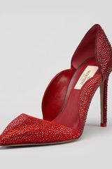 Valentino Degrade Crystal Suede Scallop Pump