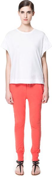 Zara Slub Knit Trousers - Lyst