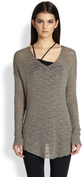 Helmut Lang Irregular Tape Silk Sweater - Lyst