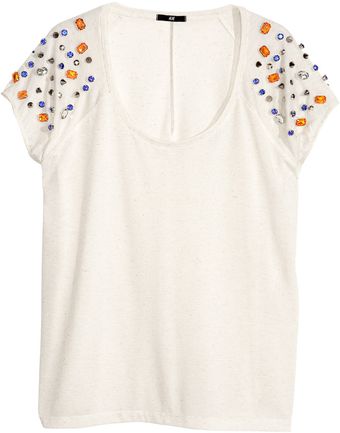 H&M Top with Rivets and Sparkle - Lyst
