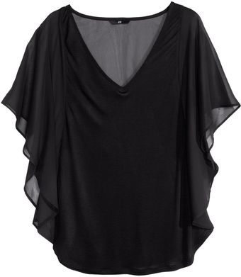 H&M Top with Butterfly Sleeves - Lyst