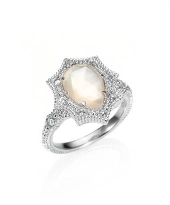 Judith Ripka White Sapphire Motherofpearl and Sterling Silver Ring - Lyst