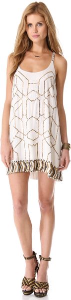 Love Sam Beaded Mini Dress - Lyst