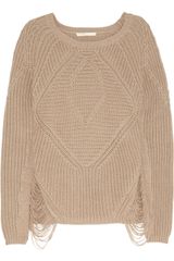Maje Aero Laddered Chunky Knit Sweater