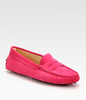 Tod's Suede Moccasin Drivers - Lyst