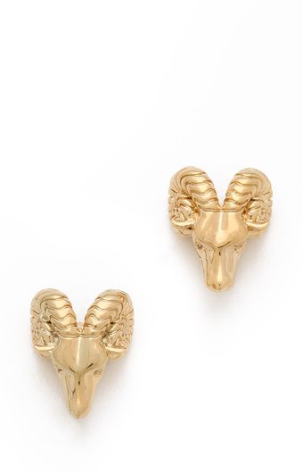 Tory Burch Ram Head Stud Earrings - Lyst