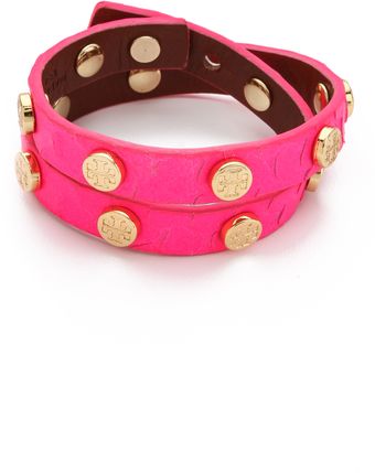 Tory Burch Double Wrap Logo Bracelet - Lyst