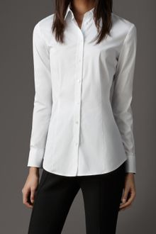 Burberry Check Cuff Cotton Shirt - Lyst