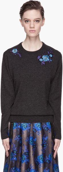 Christopher Kane Cashmere Embroidered Sweater - Lyst
