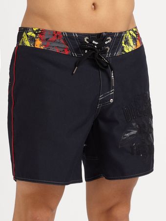Diesel Printed Swim Trunks - Lyst