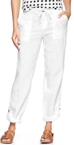 gap white linen pants