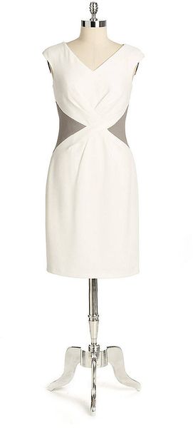 Kay Unger Textured Colorblock Dress - Lyst