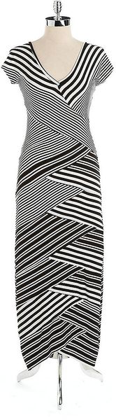 Nicole Miller Capsleeve Printed Dress - Lyst
