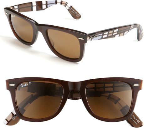 Ray-ban Wayfarer Polarized 54mm Sunglasses in Brown (brown/ gradient polarized) | Lyst