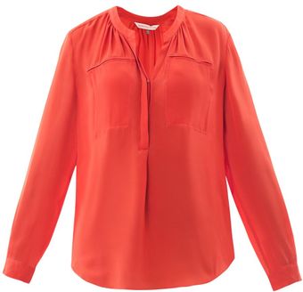 Rebecca Taylor Henley Two Pocket Blouse - Lyst
