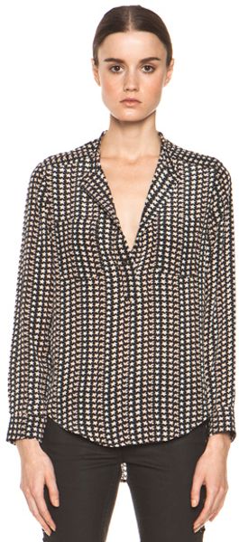 Etoile Isabel Marant Mansfield Printed Silk Crepe Top in Prints - Lyst