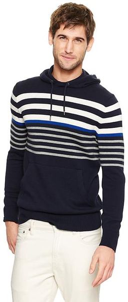 Gap Striped Sweater Hoodie - Lyst