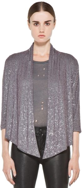 Haute Hippie Sequin Slouchy Blazer in Gray Metallics - Lyst