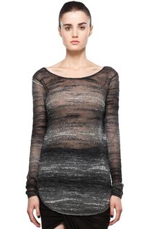 Helmut Lang Distorted Mohair Pullover in Black Stripes - Lyst