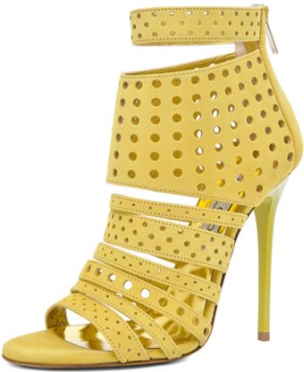 Jimmy Choo Malika Perforated Heel in Yellow Neon - Lyst