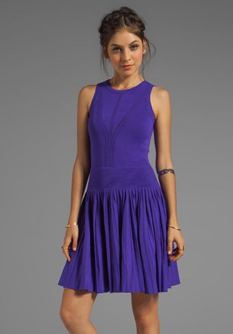 Milly April Knits Josephine Pleated Dress in Purple - Lyst